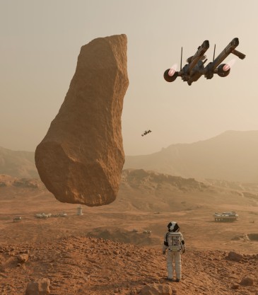 The floating stone of Ares Vallis