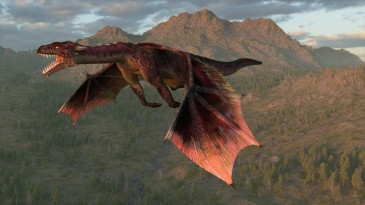 Flying red dragon