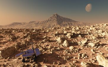 Mars rover on a rough track