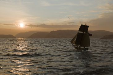 Sailing towards the sunset