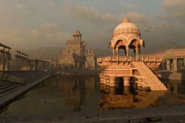Water temple in the day