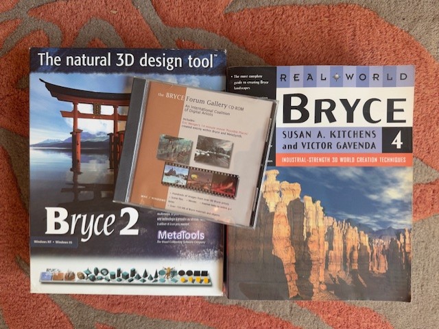 Bryce 2 box, Book and Bryce Forum Gallery CD