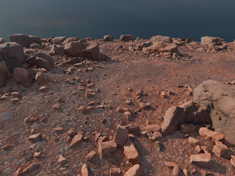 Rock scatter in Blender